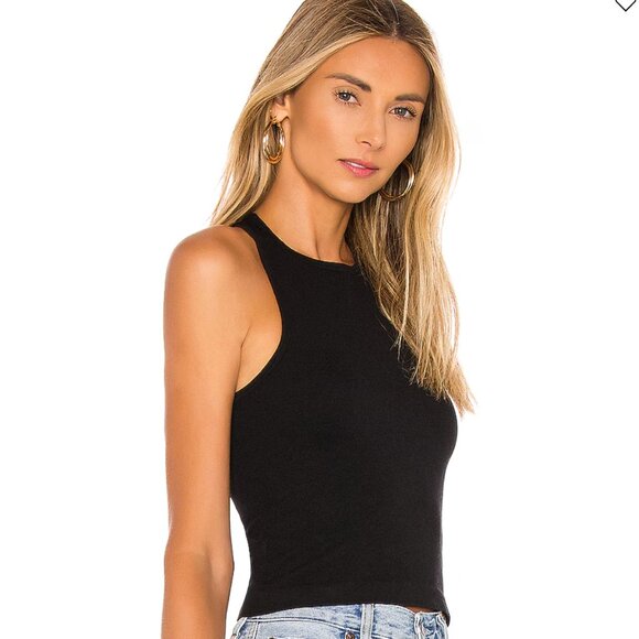 NWOT Free People Hayley Racerback Brami Crop Top, Black, (M/L) - Picture 1 of 6